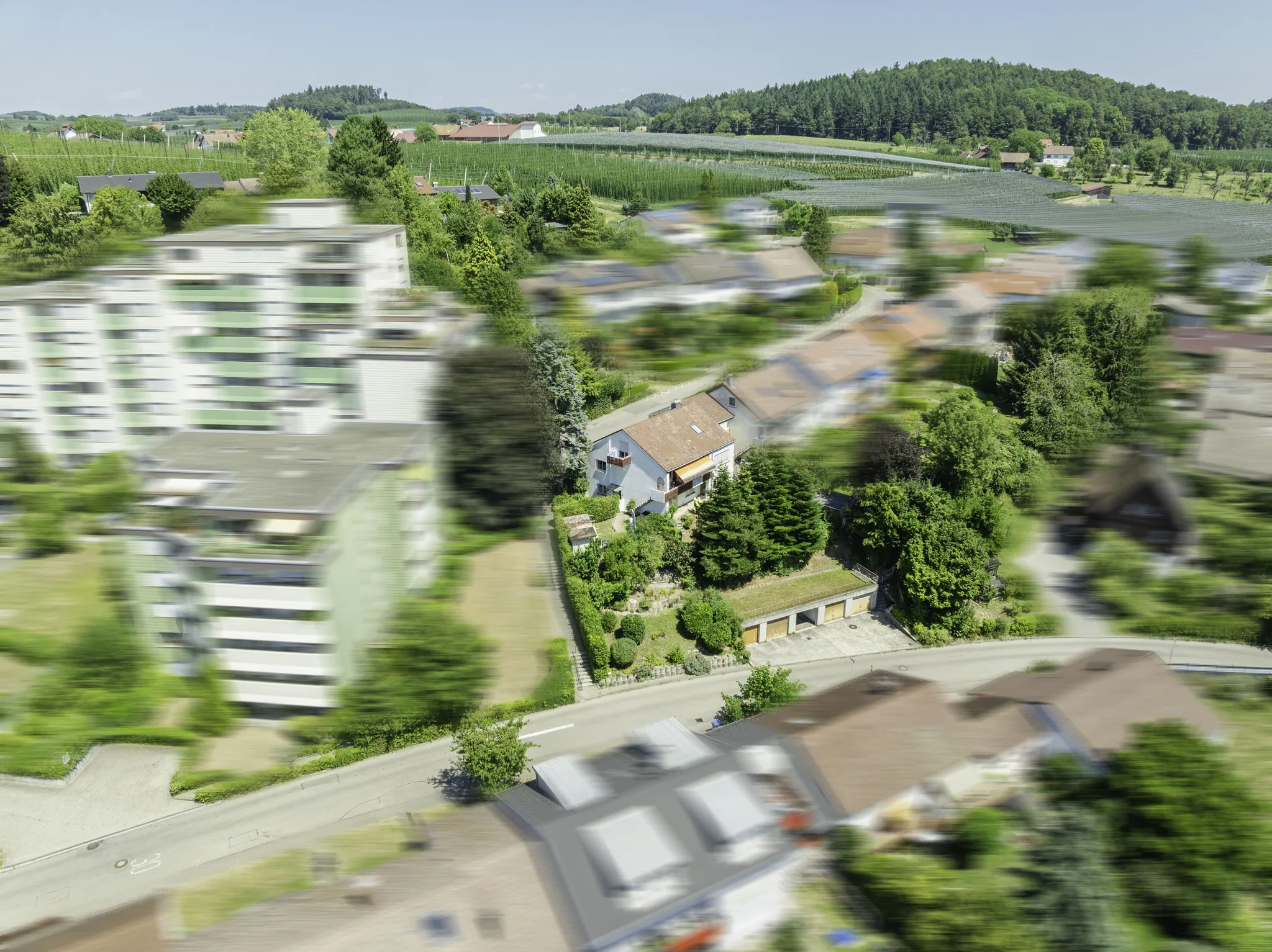 Luftbild mit Blick über Tettnang – Tettnang